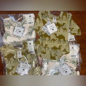 4 pc. newborn girl twin NB ruffle leg bodysuits onesies outfits baby agave camel